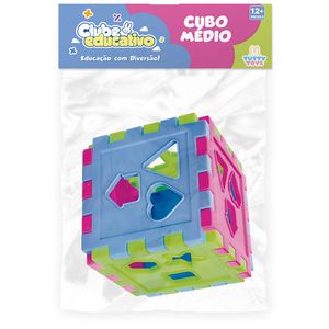 Cubo Educativo Médio Plástico Colorido 102 - Tutty Toys