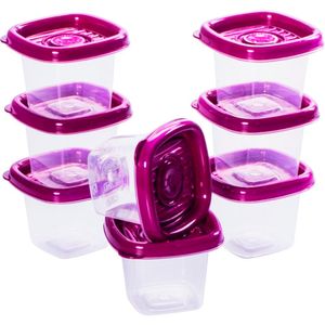 Conjunto Potes Pop Quadrado 70ml Cada Com Tampa Malbec Orquídea Plástico 8 Peças 9447 - Plasútil