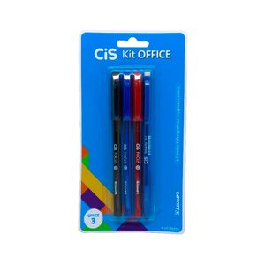Kit Escolar Office 3 Com 3 Canetas Focus + Lapiseira Smart 0,7mm - Cis