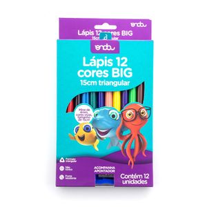 ápis de Cor Big 15cm Triangular 12 Cores + Apontador - Onda