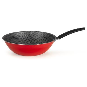Frigideira Wok Oriental Antiaderente 24cm Essencial Com Cabo Alumínio Vermelho 1,2mm - Multiflon