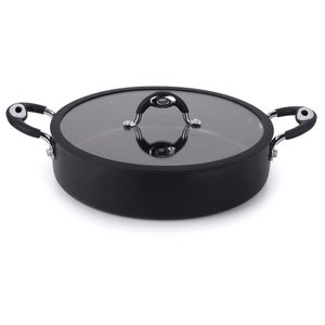 Frigideira Tegame Antiaderente Dom Antiaderente Com Tampa 30cm Alumínio Preto 3mm - Multiflon