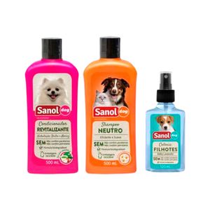 Kit para Animais Shampoo/ Condicionador Ganhe 1 Colônia - Sanol