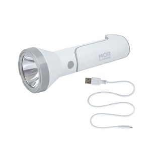 Lanterna Recarregável 140 Lumens Branca Bivolt - Mor Distribuidora