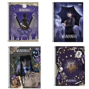 Caderno Wandinha 10 Matérias Sortido  160 Folhas - Tilibra