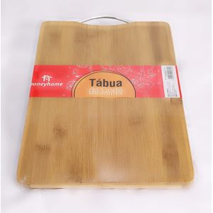 Tábua de Corte de Bambu com Alça Metálica 34x24x1,8cm honeyhome