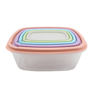 Conjunto Potes Multiúso Retangular (3300ml/1950ml/1050ml/490ml/240ml) 5 Peças LM0497 - honeyhome