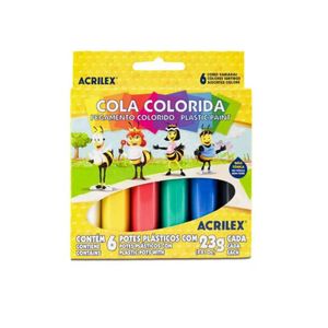 Cola Colorida com 6 Unidades - Acrilex