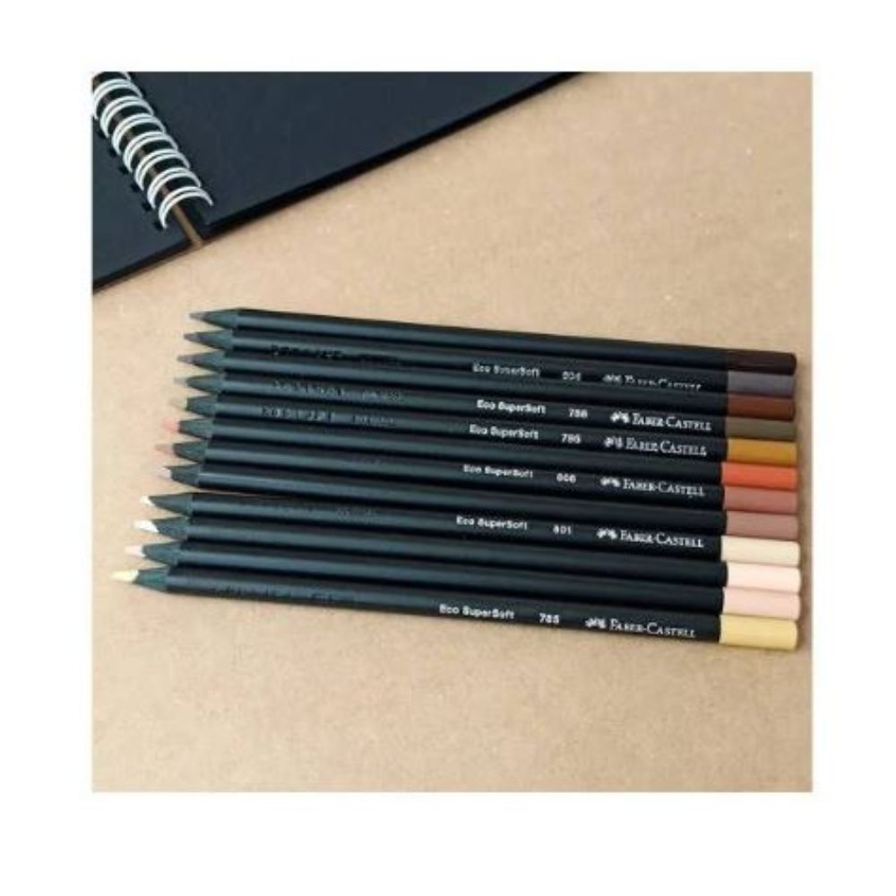 Lápis de Cor Faber-Castell Super Soft 12 Cores Tons de Pele