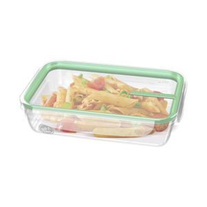 Pote Plástico Transparente Com Travas Tampa Verde Menta 820ml - Sanremo