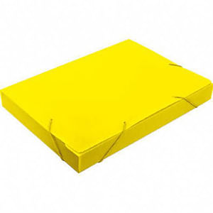 Pasta Escolar com Elástico 35mm Plástico Amarelo 020306 - Polibrás