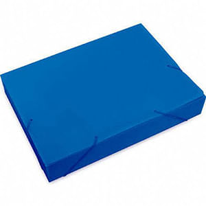 Pasta Escolar com Elástico 55mm Plástico Azul 020409 - Polibrás
