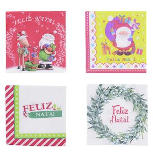 Guardanapo Natal Folha Dupla Estampas Sortidas 20 Unidades 33x33cm Ref.NTG7002 Winth