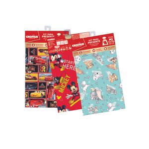 Kit Embalagem de Presente Disney Sortido 89x120cm 370013 - Cromus