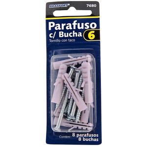 Parafuso Com Bucha nº6 8 Unidades 7680 - Brasfort