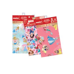 Kit Embalagem de Presente Disney Princess Sortido 50x70cm Ref.370142 Cromus