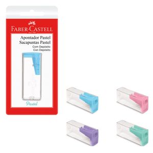 Apontador Com Depósito Tons Pastel Sortido Blister 1 Unidade Ref.SM125PASTELZF Faber Castell