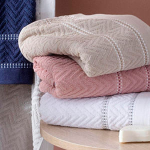 Toalha Rosto Jacquard Chevron Rosa 50x70cm 70026800080027 - Corttex