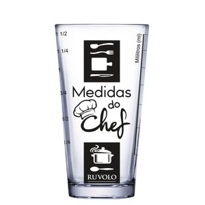 Copo Conic Mix Medidas do Chef Vidro Transparente 415ml 3080813/3180813 - Ruvolo