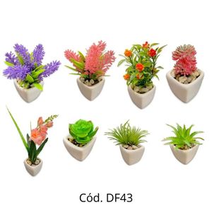 Mini Vaso Cerâmica Quadrado Suculentas Sortido DF43 - Dila Flores