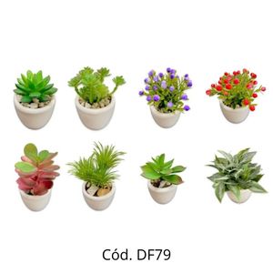 Mini Vaso Cerâmica Redondo Suculentas Sortido DF79 - Dila Flores