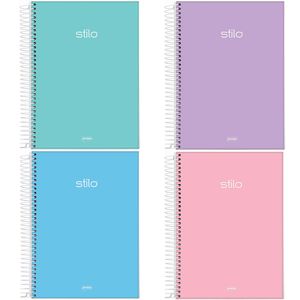 Caderno 1/4 Espiral Stilo Sortido 80 Folhas 6882377 - Jandaia