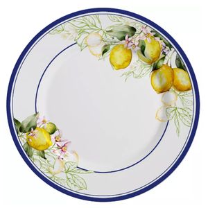 Prato Raso Sorrento Cerâmica Faiança Decorado 28,5cm - Alleanza Cerâmica