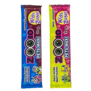 Bala Ácida Zooio Pets Maxi 2 Sabores Sortida 39g 1 Unidade 1105 - Kids Zone