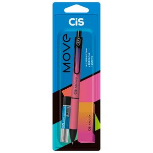 Kit Escolar Move Rosa Com 1 Lapiseira, 1 Borracha E 12 Grafites - Cis