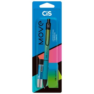 Kit Escolar Move Verde Com 1 Lapiseira, 1 Borracha E 12 Grafites - Cis