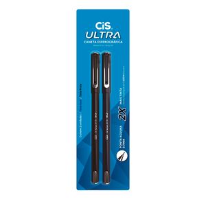 Caneta Esferográfica Ultra Azul E Preta 0,7mm Blister Com 2 Unidades - Cis