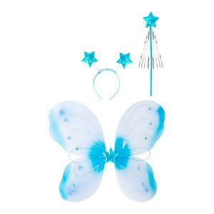 Conjunto Fest Estrelinha Sortido 3 Peças (par de Asas Borboleta/ Tiara/ Varinha) Poliéster 40x50cm B0395-bee
