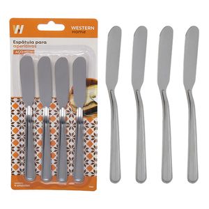 Conjunto 4 Espátulas Para Aperitivo Em Aço Inox 15cm - Western