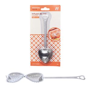 Infusor E Colher de Chá Coracão Aço Prata - Western