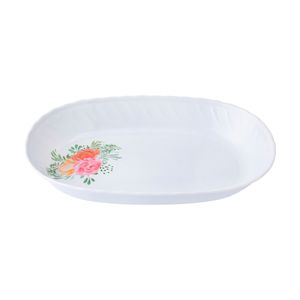 Travessa Oval Floralis Melamina Branca 29,3x19,3x5cm - honeyhome