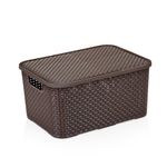 Caixa_Multiuso_Com_Tampa_Plástico_Rattan_Marrom_18_Litros_Ref.CR1902_Monte_Libano