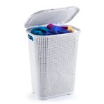 Cesto_Multiuso_Plástico_Rattan_Branco_30_Litros_Ref.CR1261_Monte_Libano