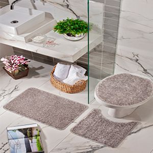 Jogo Banheiro Tamira 100% Poliéster 3 Peças Cinza 60x40cm - honeyhome