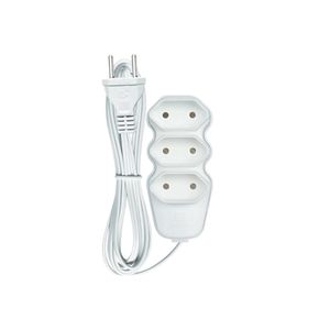 Extensão Cabo PP Com 5 Metros Branco 3x0,75- Megatron