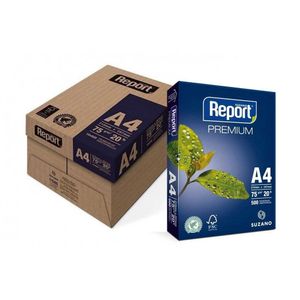 Caixa com 10 unidades Papel Sulfite Report Premium A4 75g 210x297 Com 500 Folhas - Report