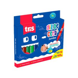 Giz de Cera  Jumbo Tris 12 Cores Na Caixa - Tris