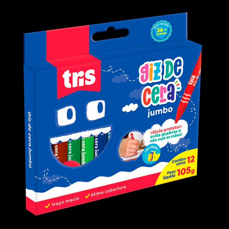 Giz_de_Cera_Tris_Jumbo_12_Cores_Na_Caixa_-_Tris