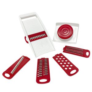 Multi Fatiador com 5 Lâminas Vermelho e Branco 28x11,8x6,3cm - Kza