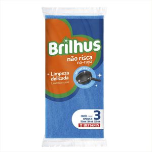 Esponja Brilhus Não Risca Limpeza Delicada Com 3 Unidades - Bettanin