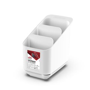 Escorredor de Talheres Plástico Branco 13x8,8x15,3cm - Ordene
