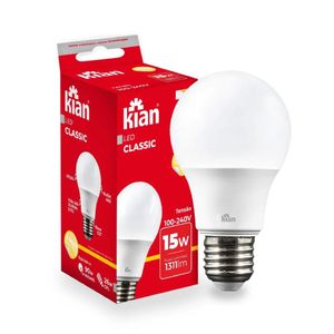 Lâmpada Led Branca Morna 15w E27 3000k Bivolt - Kian