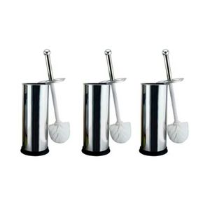 Kit 3 Escovas Sanitárias Suporte Aço Inox 36,5x10cm - honeyhome