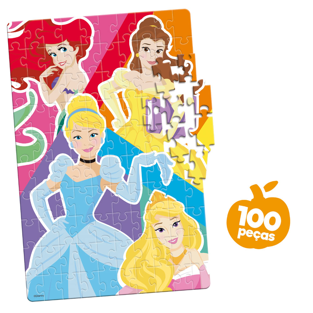 Quebra- Cabeça Princesas 100 peças- Toyster - Lojas Quanta Coisa
