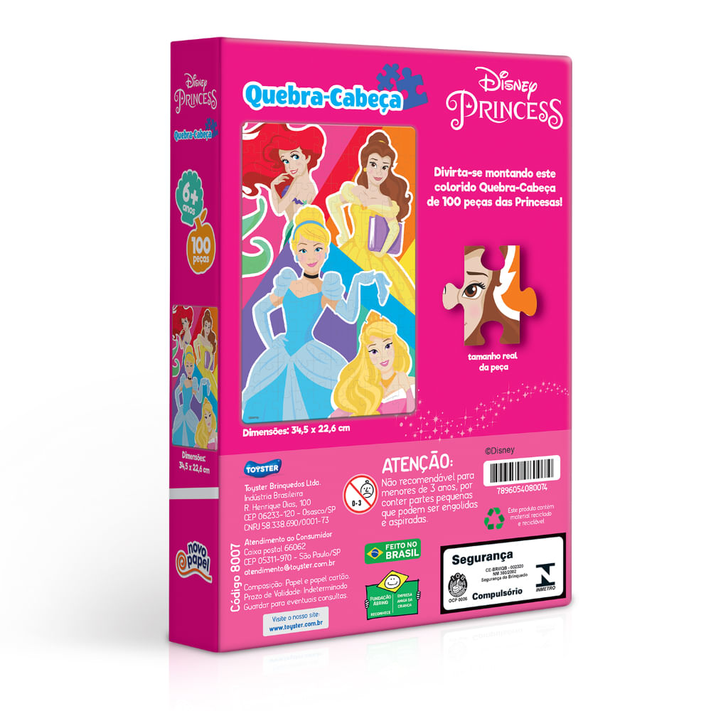 Quebra- Cabeça Princesas 100 peças- Toyster - Lojas Quanta Coisa
