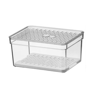 Organizador de Geladeira P Com Grade Plástico Transparente 20x15x17cm - Crippa